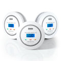 Carbon Monoxide Detectors, Battery Powered 2 in 1 Smoke & CO Alarm with LCD Digital Display, Smoke Carbon Monoxide Detector Combo, 85 dB Fire Alarm for Home Kitchen Office Travel Hotel - 3 pack-White