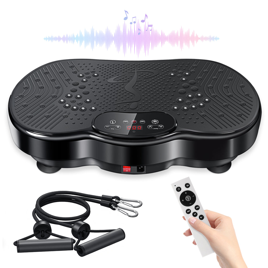 Vibration Plate Exercise Machine, Vibrating Plate for Lymphatic Drainage, 999 Adjustable Speeds Power Vibrate Stand Shake Board, 330 Lbs Capacity Whole Body Workout Equipment for Weight Loss, Shaping