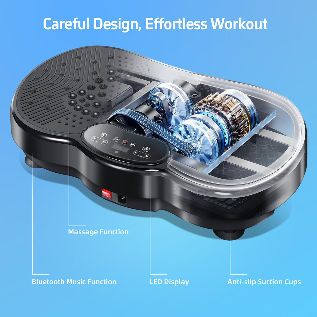 Vibration Plate Exercise Machine, Vibrating Plate for Lymphatic Drainage, 999 Adjustable Speeds Power Vibrate Stand Shake Board, 330 Lbs Capacity Whole Body Workout Equipment for Weight Loss, Shaping