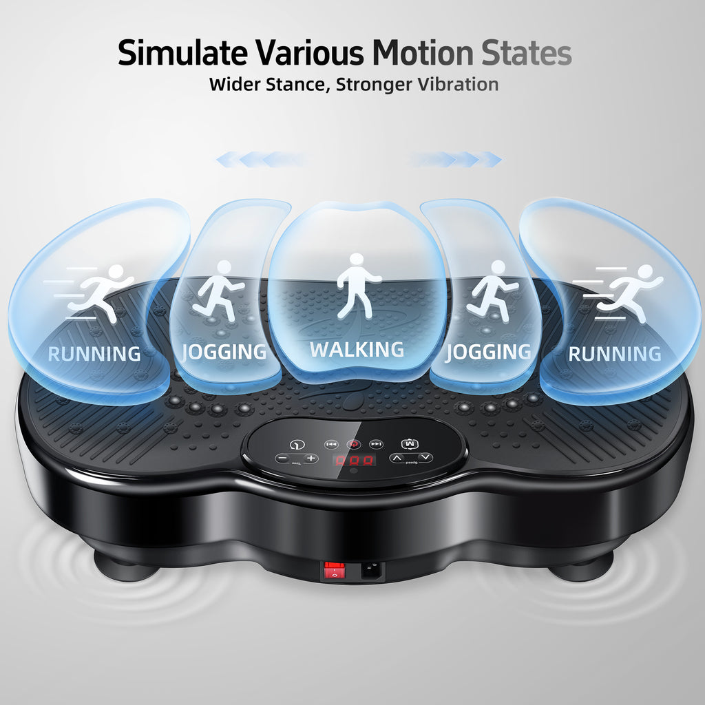 Vibration Plate Exercise Machine, Vibrating Plate for Lymphatic Drainage, 999 Adjustable Speeds Power Vibrate Stand Shake Board, 330 Lbs Capacity Whole Body Workout Equipment for Weight Loss, Shaping