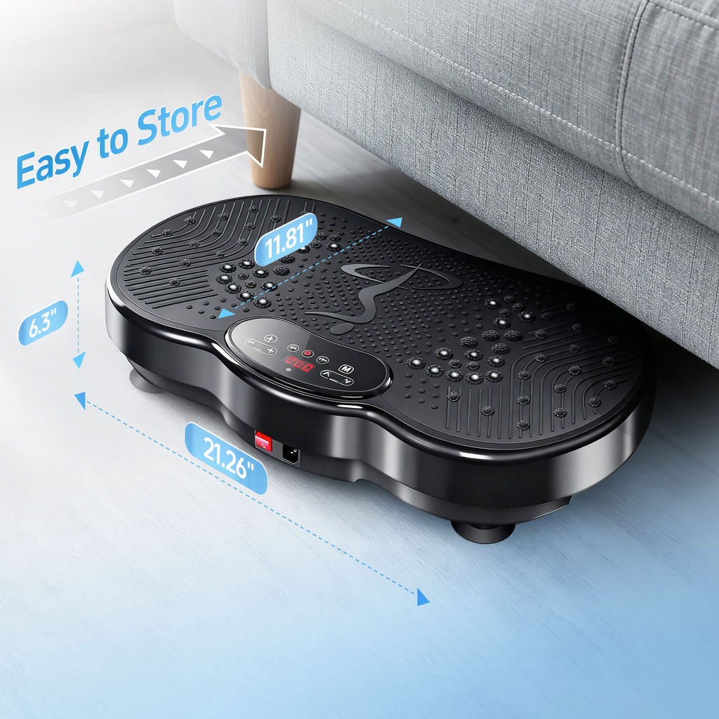 Vibration Plate Exercise Machine, Vibrating Plate for Lymphatic Drainage, 999 Adjustable Speeds Power Vibrate Stand Shake Board, 330 Lbs Capacity Whole Body Workout Equipment for Weight Loss, Shaping