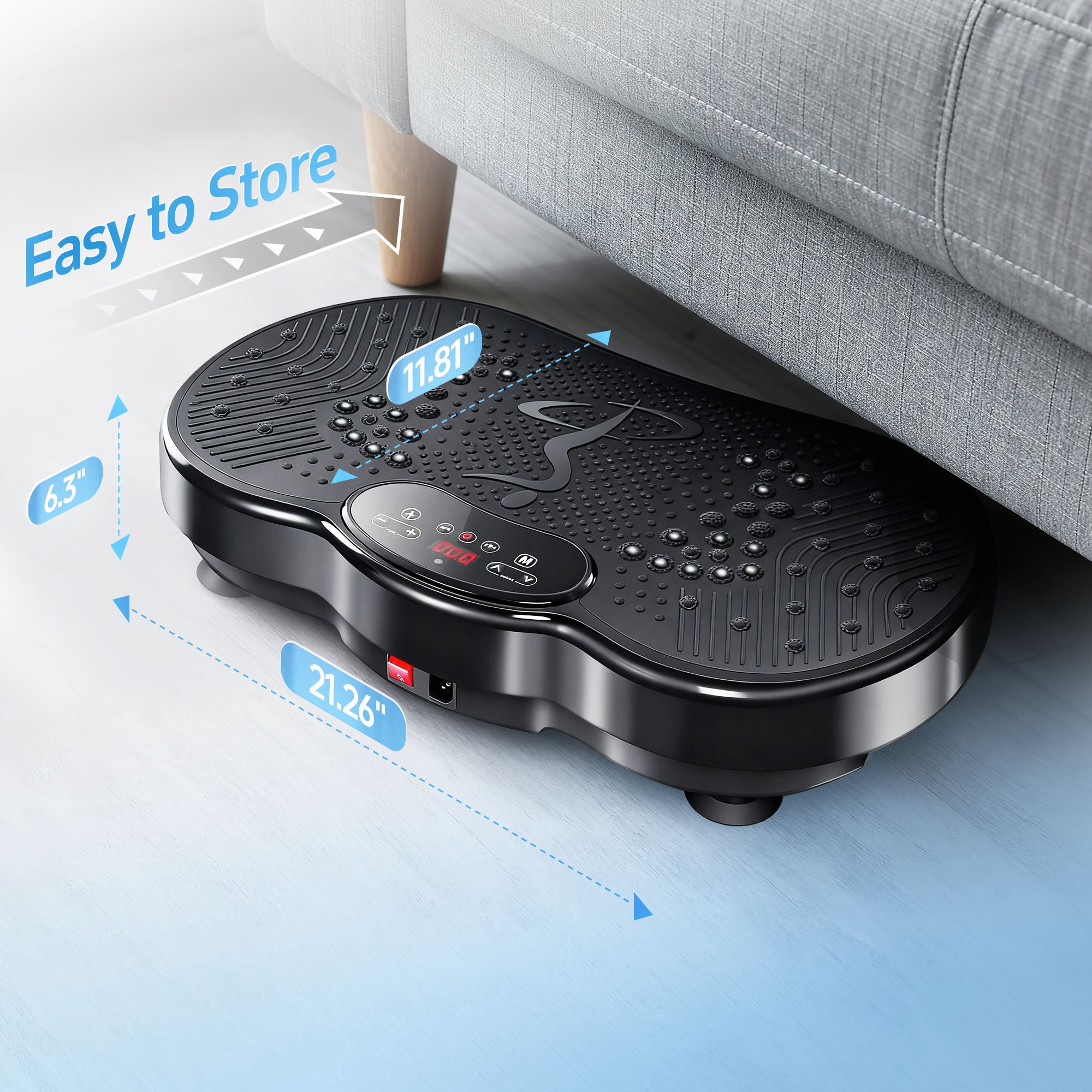 Vibration Plate Exercise Machine, Vibrating Plate for Lymphatic Drainage, 999 Adjustable Speeds Power Vibrate Stand Shake Board, 330 Lbs Capacity Whole Body Workout Equipment for Weight Loss, Shaping