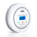 Carbon Monoxide Detectors, Battery Powered 2 in 1 Smoke & CO Alarm with LCD Digital Display, Smoke Carbon Monoxide Detector Combo, 85 dB Fire Alarm for Home Kitchen Office Travel Hotel - 1 pack-White